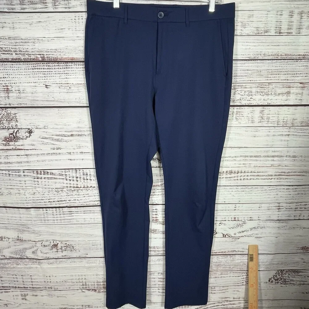 Holderness Bourne Pants Men 35x34 Navy Blue The Garvey Performance Golf Preppy